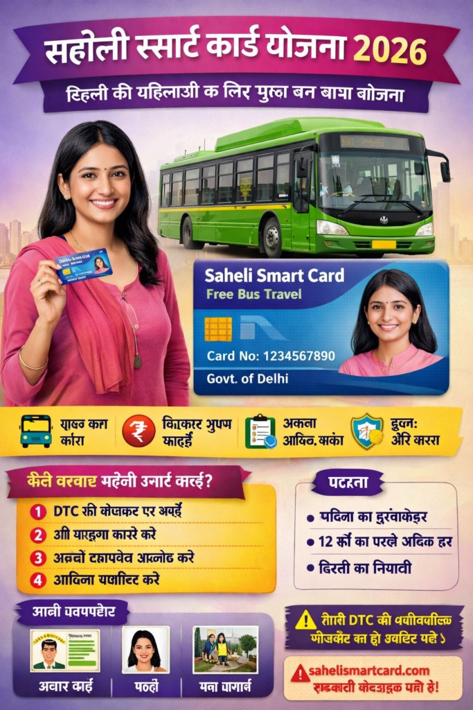 pink saheli smart card ojana 2026